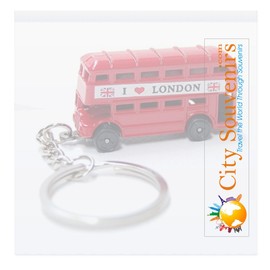 Red London Double Decker Bus Die Cast Metal Key Chain, Key Ring or Key Fob Souvenir and Gift