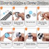 200 Sets Cover Button Kit with 4pcs 27mm Button Tools,