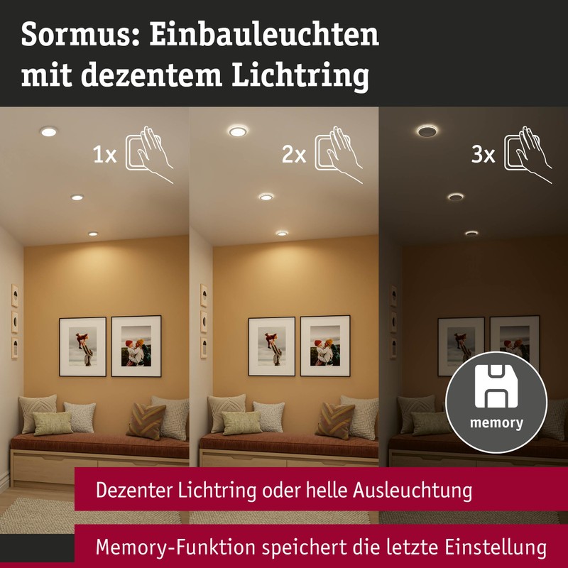 Paulmann Sormus 92247 LED Recessed Light IP65 Round 100 mm