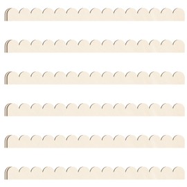 Threehoney 12 Pack Unfinished Scalloped Decorative Wood Trim Scalloped Edge Decorative Wood Molding Cute DIY Moulding Trim for Home Wall Cabinet Shelf and Window Door (15.75 x 1.18 Inch)