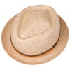 Lipodo Classic Diamond Crown Straw Hat Porkpie Sun Hat Made