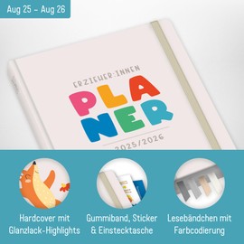 Häfft® Educator Planner 2025/2026 A5 + "Bambini" Hardcover Nursery Planner with 1 Week on 2 Pages for Organisation, Motivation and Inspiration, Educational Calendar - Sustainable & Climate Friendly