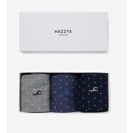 Hazzys (대구신세계)HAZZYS ACC 남성 네이비 도트 양말 3종 세트  HJSS5E002N2 (Daegu Shinsegae) HAZZYS ACC Men's Navy Dot Socks 3-Piece Set HJSS5E002N2
