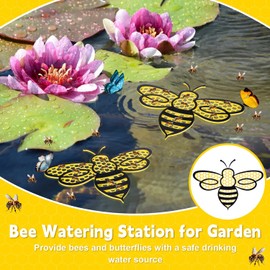xinrongda 2Pcs Bee Floating Island, Bee Watering Station for Garden, Bee Shaped Floating Pollinator Island, 3D Printed Bee Watering Station Bees Feeder for Outdoor Garden Decor Thirsty Pollinators