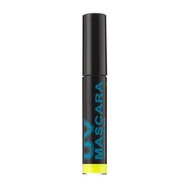 Neon yellow UV reactive mascara. Eye mascara that glows under uv lights.