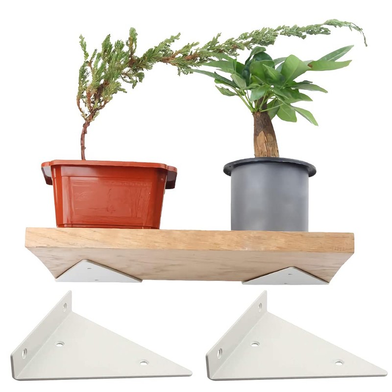 Pack of 2 Hidden Shelf Brackets, Shelf Brackets, Triangle Shape,
