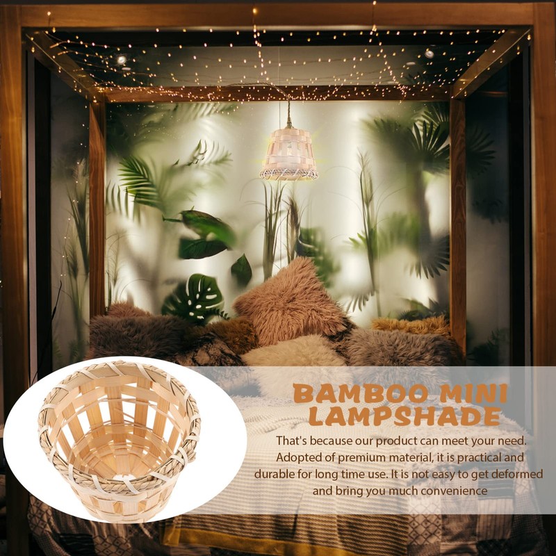 DOITOOL Handwoven Light Shade Rattan Woven Lamp Cover Small Lamp