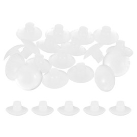 sourcing map Glass Top Table Bumpers with Stem, 20Pcs Round Rubber Grippers Anti Slip Pads for 6mm Hole, Furniture Pads Foot End Caps Covers Protectors for Chair, Cupboard (White)