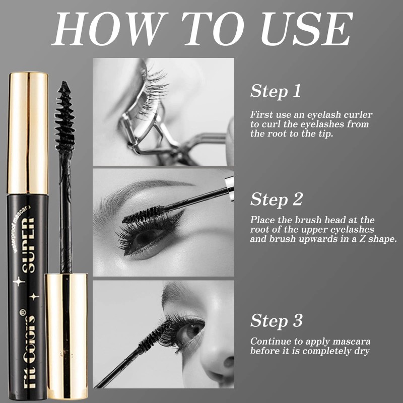 Roseflower Colored Mascara Sets - 12 Waterproof Colors, Pink, Purple,