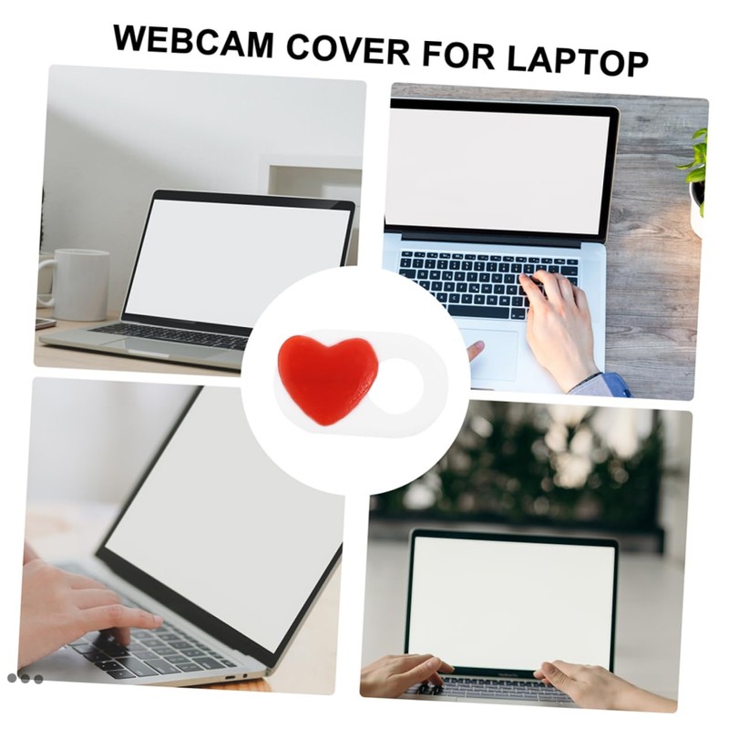 Operitacx 4PCS Heart Webcam Cover Slider Laptop Camera Privacy Lens