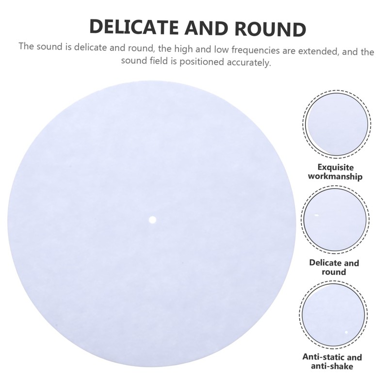 VINTORKY Wool Mat White Record Vinyls Felt Turntable Mat Slipmats