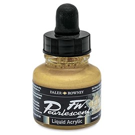 Daler-Rowney FW Pearlescent Acrylic Ink Bottle Bell Bronze - Acrylic Drawing Ink for Artists and Students - High-Quality Permanent Calligraphy Ink - Archival Ink for Illustrating and More