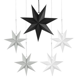 Christmas Folding Star, 7-Point Folding Stars Pack of 5, Paper Stars for Window Decoration, Advent, Christmas Tree