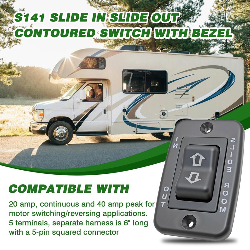 S141 Slide in Slide Out Contoured Switch with Bezel，20 Amp