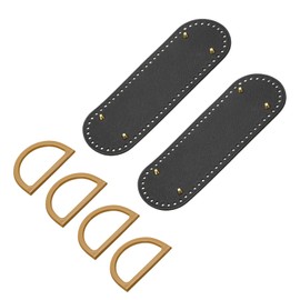 sourcing map 2pcs Bag Bases for Crochet, 11.8" x 3.9" Oval Bag Bottom Shaper with D-Shaped Handles, Crochet Base Purse Bottom for DIY Shoulder Bag Handbag Making Supplies Black