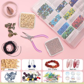 Meanhoo Bead Organizer Box – Small Bead Storage Containers, Mini Clear Plastic Storage Boxes with Hinged Lids, Rectangle Craft Case for Jewelry, DIY Beading, Nail Art, and Small Parts (93 PCS)