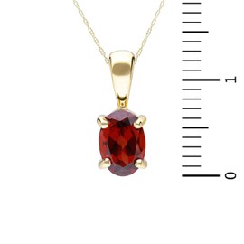 Ivy Gems 9ct Yellow Gold 0.930ct Oval Garnet Four Claw Pendant with 46cm / 18" Fine Gauge Prince of Wales Chain