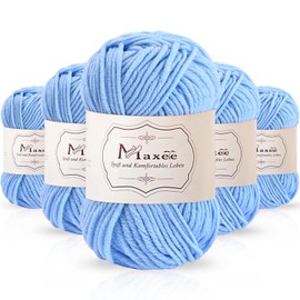 Maxee 250g(50gx5) Handstrickgarn Multicolor, Acryl Garn zum Stricken, Weicher Wolle zum Häkeln und Kunsthandwerk, Hand Knitting Garn zum Häkeln, Schals für Strickanfänger, Erfahrene Stricker
