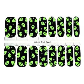 Glam Girl Nails Alien Invasion Nail Polish Strips / Nail Wraps / Nail Stickers