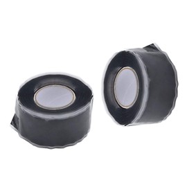 TUKA 6m Selbstschmelzendes Silikonband, Mehrzweck Reparaturband Isolierband Dichtungsband, Selbstschmelzendes Silikon Wickelband Wasserdicht Wetterfest, 25mm breit, 2x3m, Schwarz, TKD5042-2x