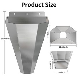 Large Chicken Cone for Butchering 2 Pack, Stainless Steel Kill Cone with Safety Gloves, Flat-Back Design, Chicken Processing Equipment for Farm and Backyard Poultry Up to 18 lbs (Silver)