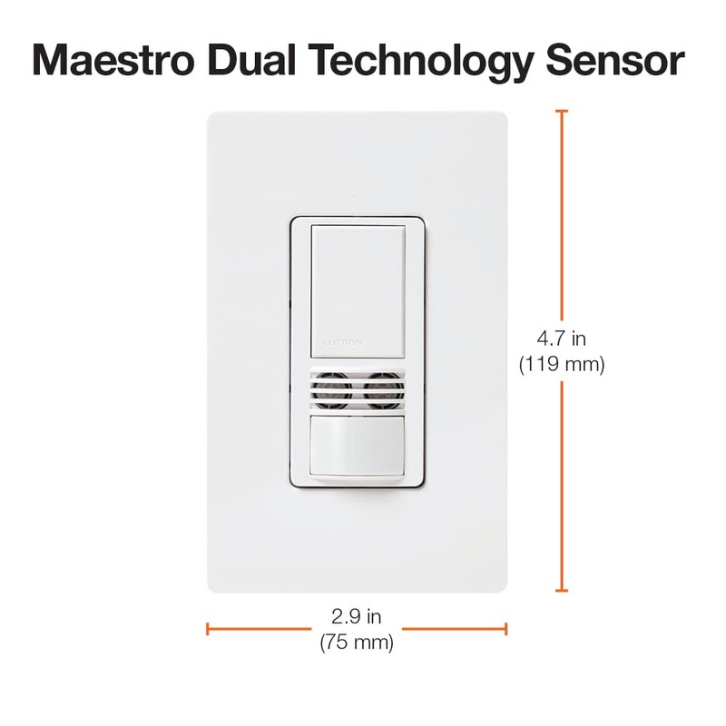 Lutron MS-A102-WH Maestro Dual Tech Occupancy Sensor Switch, no neutral