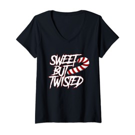 Womens Sweet But Twisted Funny Candy Cane Peppermint T Shirt V-Neck T-Shirt