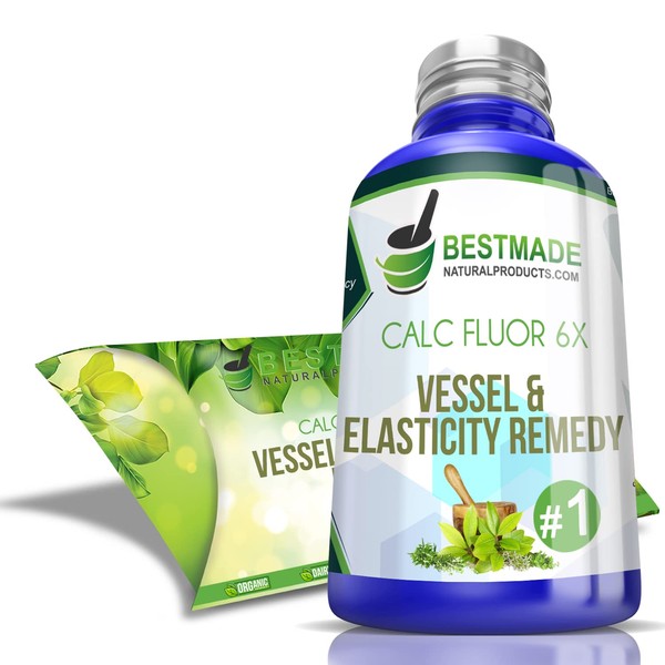 Calc Fluor 6X Vessel & Elasticity Remedy - Support for Muscles, Tendons, & Ligaments - for Hemorrhoids, Varicose Veins, Muscle Strain, Tooth Health, Osteoporosis, Skin Elasticity & Cracked Skin