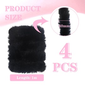 TOAOB 4pcs Thick Pipe Cleaners Black Large Chenille Stems for Crafts Long 39 Inch Fuzzy Sticks Craft Supplies for DIY Art Craft Projects Home Decorations