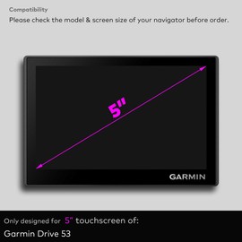 INNOSURE [2-PACK] Premium Tempered Glass Screen Protector Designed for Garmin Drive 53 Car GPS Navigator 5-Inch Touchscreen Anti Finger Print/Glare (Matte)