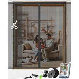 ARCOL Magnetic Mosquito Net with Adjustable Window - Magnetic Fly Screen for Windows with Velcro Tape, Shortenable Fly Screen Window (155 x 125 cm, Black)