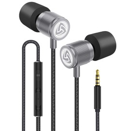 LUDOS Ultra Kopfhörer In Ear Ohrhörer mit Kabel und Mikrofon, Kristallklarer Klang, Ausgewogene Höhen und Tiefen, Neuer Memory Foam, Langlebiges Kabel, Bässe, Lautstärkeregelung, Earphones für Handy