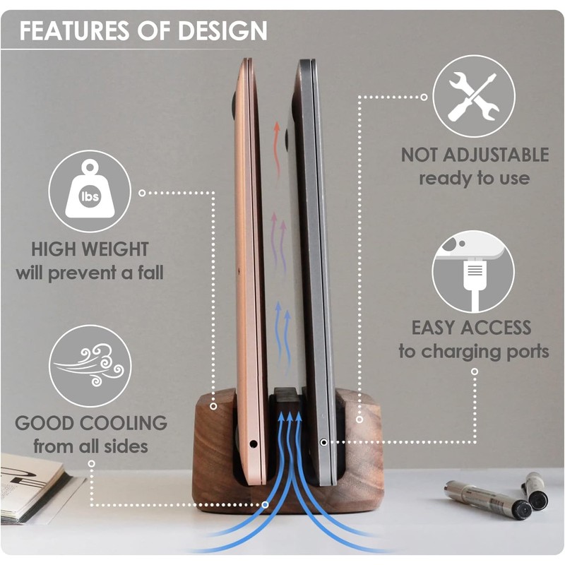 Dual Laptop Stand Vertical Laptop Holder - All MacBook Vertical