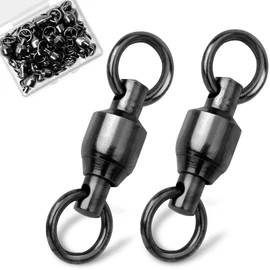 9KM DWLIFE Rodamiento de bolas giratorio de acero inoxidable de cobre, anillo soldado sólido, níquel negro, conector de alta resistencia, aparejos de pesca de agua dulce para agua salada
