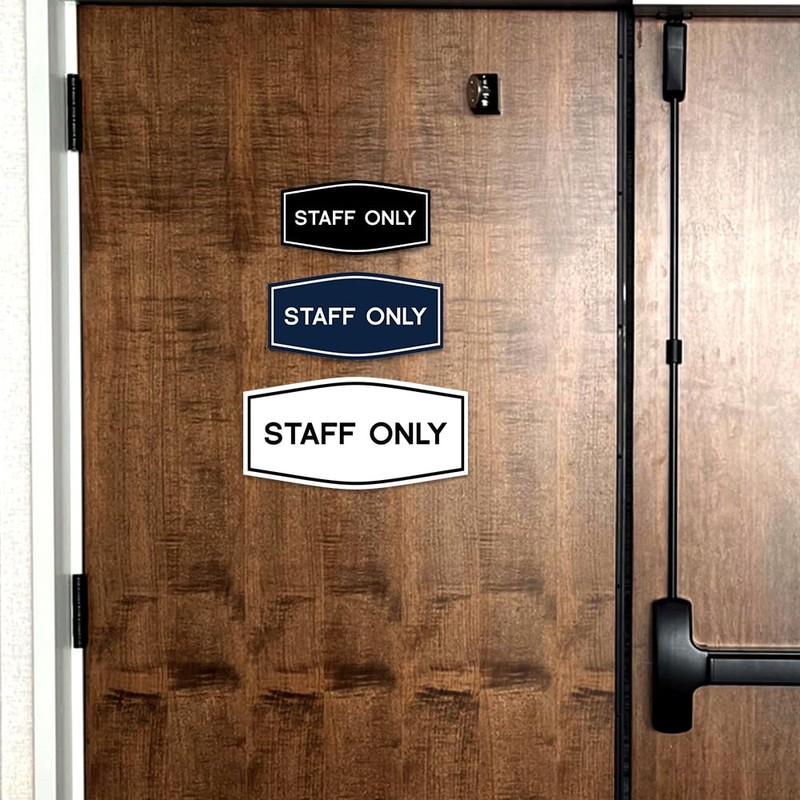 Fancy Staff Only Sign (Red) - Medium
