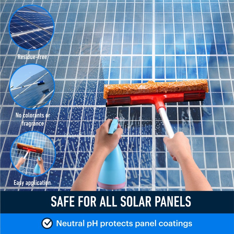 Essential Values Solar Panel Cleaner - Neutral PH Streak-Free Wet
