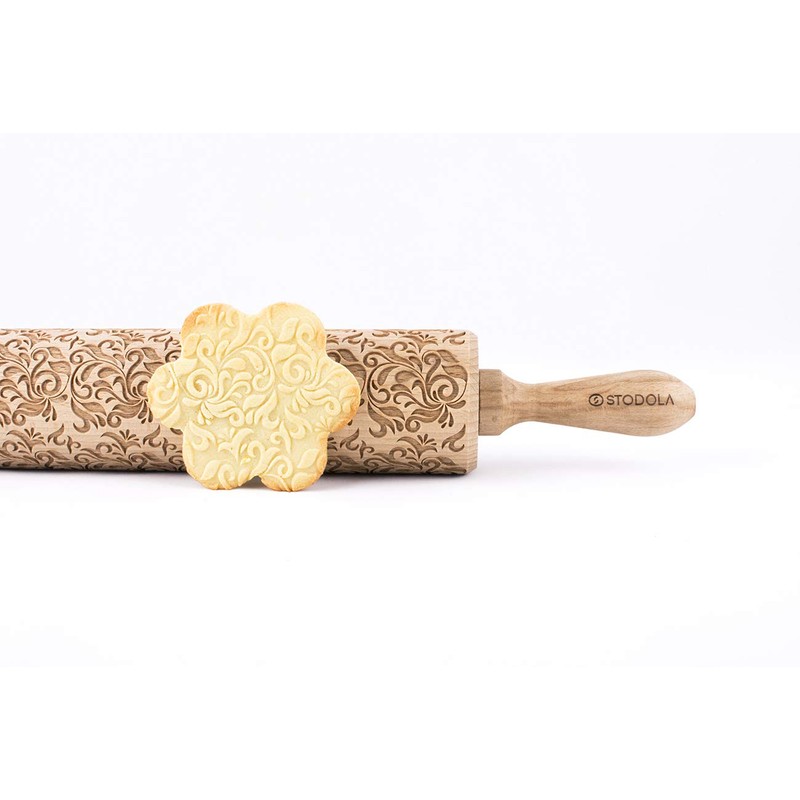 Rolling Pin Embossed with FOLK DECORATIVE Pattern for Baking Engraved