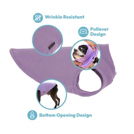 Gooby Stretch Fleece Vest Dog Sweater - Gray, Large - Warm Pullover Super Stretchy Fleece Dog Jacket for Small to Large Dogs