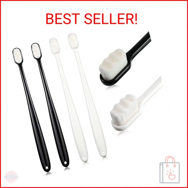 Boao 4 Pieces Extra Soft Toothbrushes for Sensitive Gums with