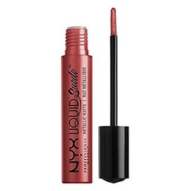 Labial liquido metálico, Liquid Suede Metallic, Nyx Professional Makeup, Tono Bella, 4ml