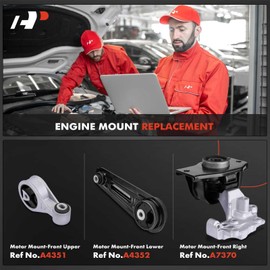 A-Premium Engine Motor Mount and Torque Strut Mount Kit Compatible with Nissan Rogue 2008-2013, Rogue Select 2014-2015, Sentra 2007-2012, 2.5L, 3-PC Set, Replace# 11210ET80A, 11350ET80A