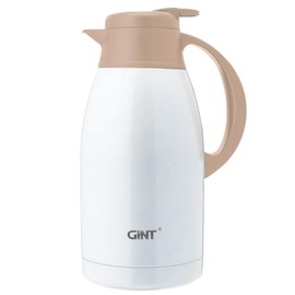 GiNT Stainless Steel Thermal Coffee Carafe, Double Walled Vacuum Thermal Carafe, Water and Beverage Dispenser,12 Hour Heat Retention，65 OZ /1.9 Liter White