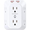 OIOSEN Enchufe múltiples de Pared, Extensor de Enchufe de 6