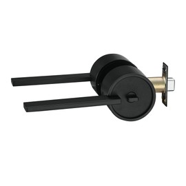 Berlin Modisch Zero Gravity Urban Series Privacy Lever Door Handle Easy to Open Locking Lever Set [for Bedroom or Bathroom] Reversible Heavy Duty – Iron Black Finish