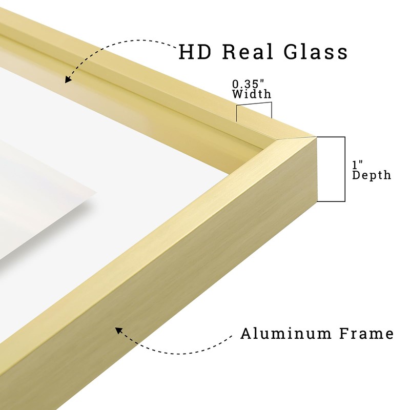 Frametory, 12x12 Floating Picture Frame - Metal Photo Frame -