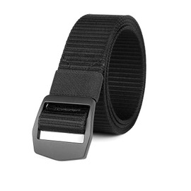 JASGOOD Tactical Heavy Duty Reinforced Nylon Belt for Men Adjustable Military Webbing Belt Strap with Metal Buckle (Pants Size Below 42 Inches, 2-Black)
