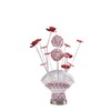 ORE International Aluminum 4 Red Roses 6 Petal Floral 2