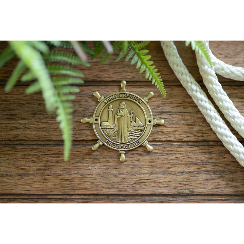 Heartland Boat Plaque - Saint Brendan Protect Us - Catholic