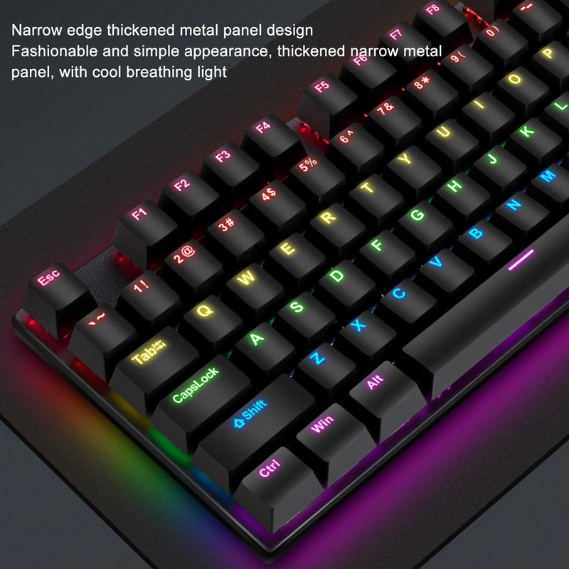 104 Key Mechanical Gaming Keyboard 28 Backlight Modes Blue Switch