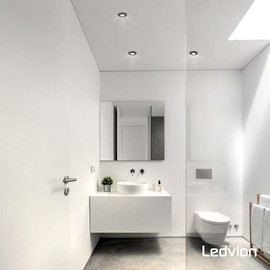 Ledvion - 3 x LED Recessed Spotlights, Dimmable, 5 W, 2700 K, Diameter 84 mm, IP65, Black